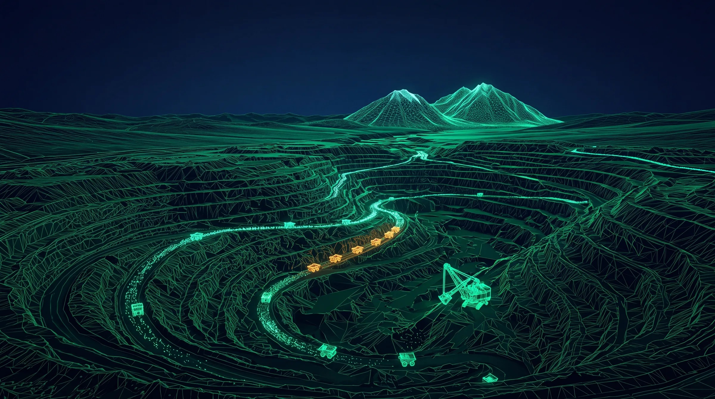Open-pit mine, simulation model